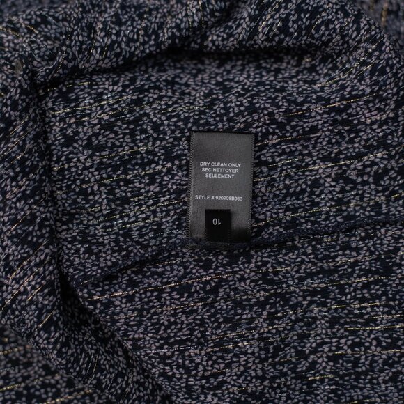 Rebecca Taylor Ruffle Top Sz 10 Sleeveless Cotton Silk Blend Pin-Tuck Lurex Chic - Picture 6 of 7